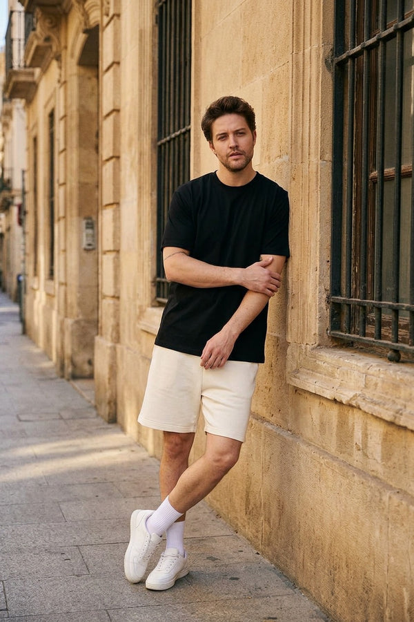 Erkek Kısa Kollu Basic Siyah T-Shirt