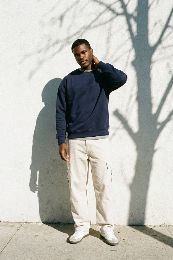 Erkek Vibe Oversize Lacivert Sweatshirt