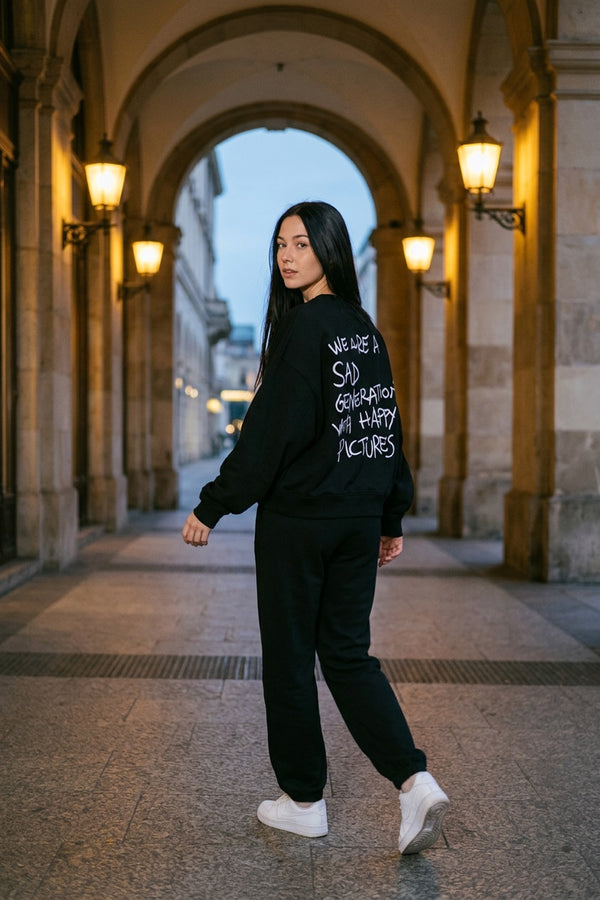 Kadın Generation Oversize Siyah Sweatshirt
