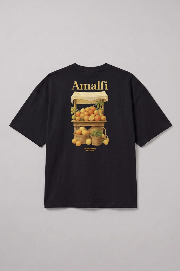 Erkek Amalfi Oversize Siyah T-Shirt