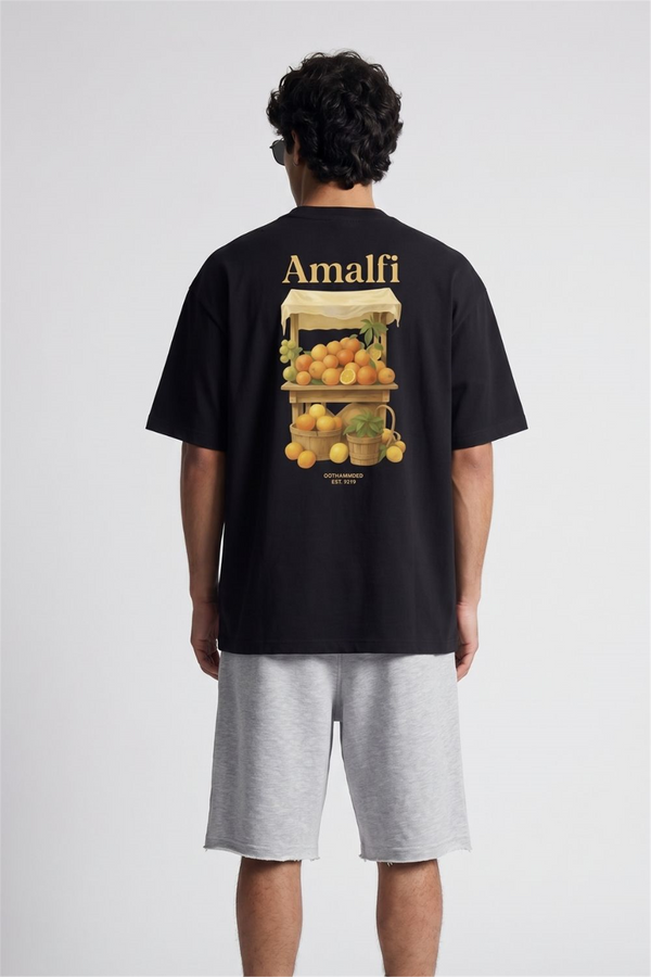 Erkek Amalfi Oversize Siyah T-Shirt