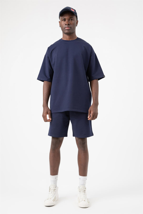 Erkek Base Oversize Lacivert T-Shirt