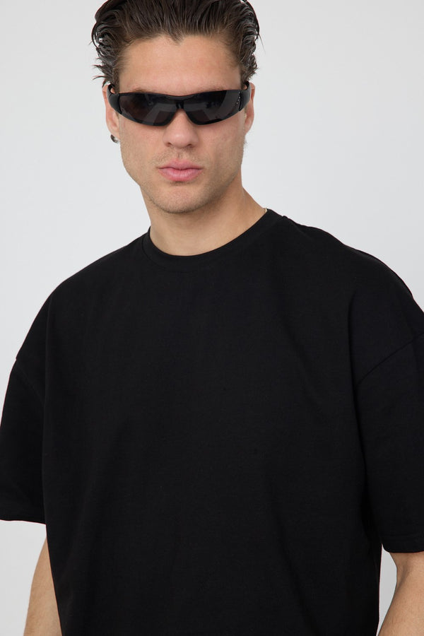 Erkek Blank Oversize Siyah T-Shirt