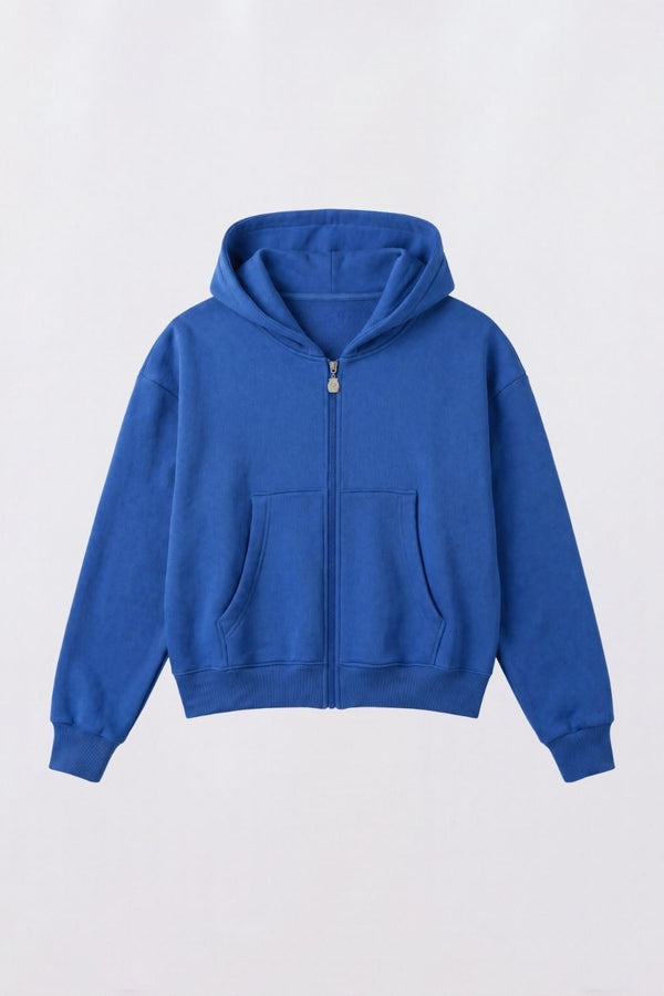 Erkek Boxy Oversize Fermuarlı Chill Saks Sweatshirt