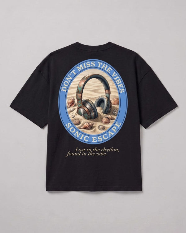 Erkek Rhytm Oversize Siyah Premium T-Shirt
