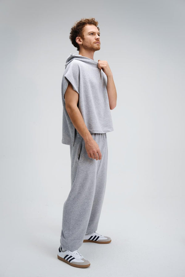 Erkek Boxy Timeless Gri Sweatshirt