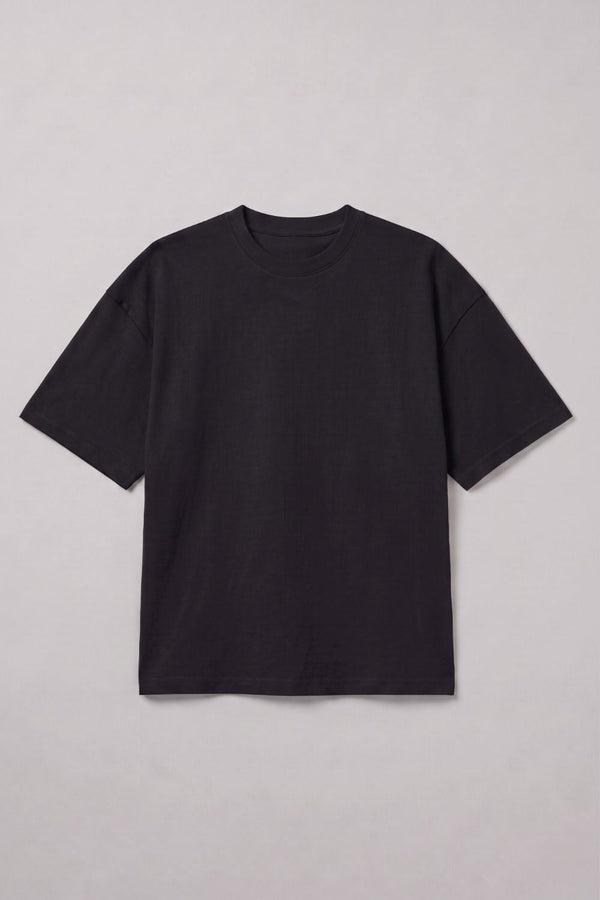 Erkek Chill Boxy Premium Siyah T-Shirt