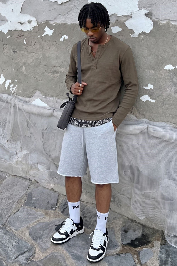 Erkek Haki Henley T-Shirt