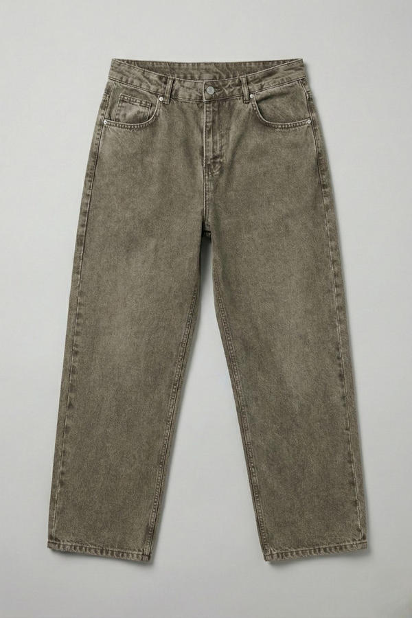 Erkek Loose Fit Haki Kot Pantolon