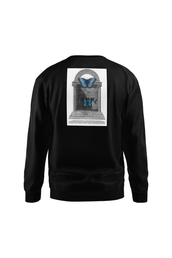 Erkek Reincarnation Oversize Siyah Sweatshirt