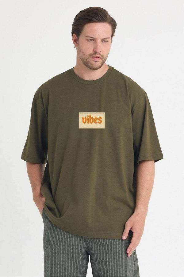 Erkek Relaxed 013 Oversize Haki T-Shirt