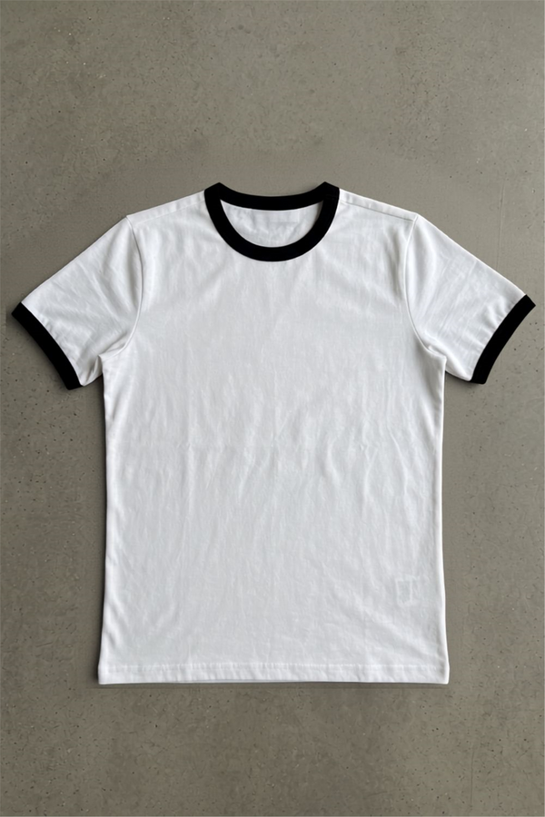 Erkek Ringer Beyaz T-Shirt