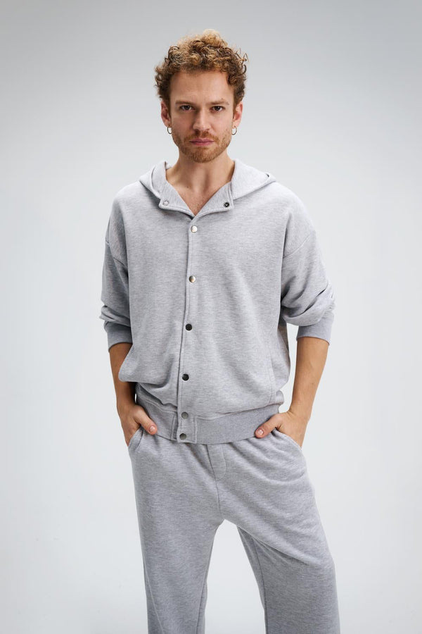 Erkek Timeless Bang Oversize Gri Sweatshirt