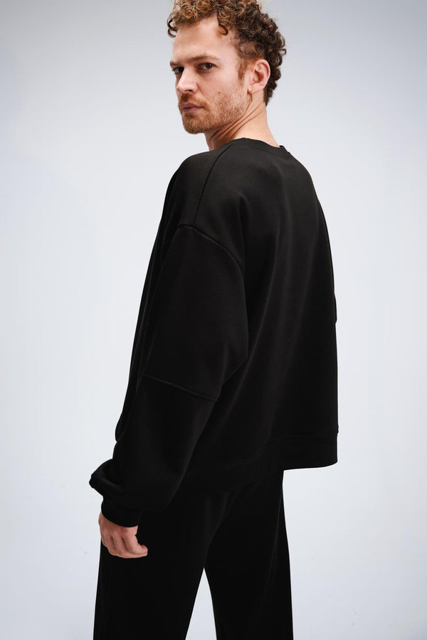 Erkek Timeless Oversize Siyah Sweatshirt