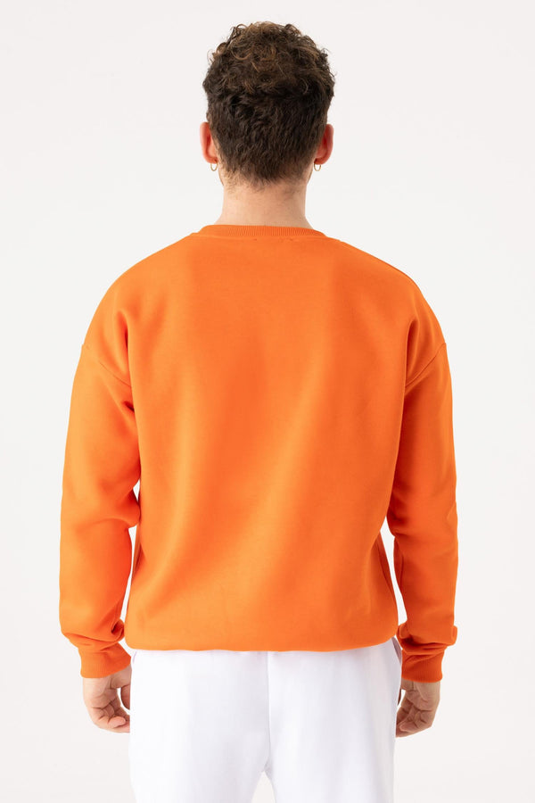 Erkek Vibe Oversize Alev Turuncu Sweatshirt