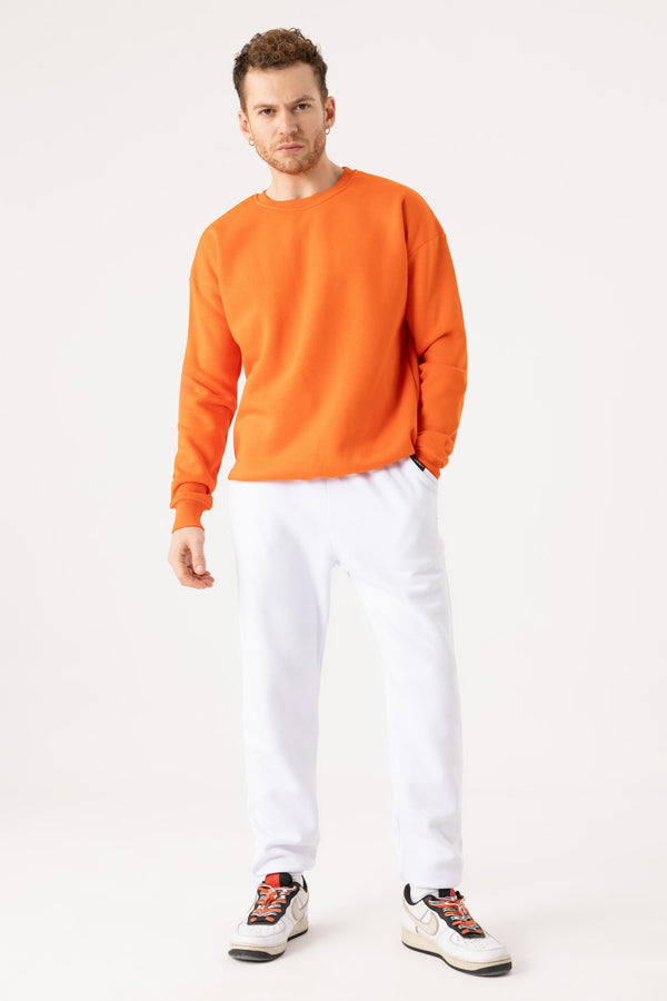 Erkek Vibe Oversize Alev Turuncu Sweatshirt