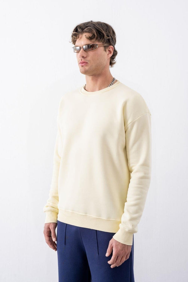 Erkek Vibe Oversize Krem Sweatshirt