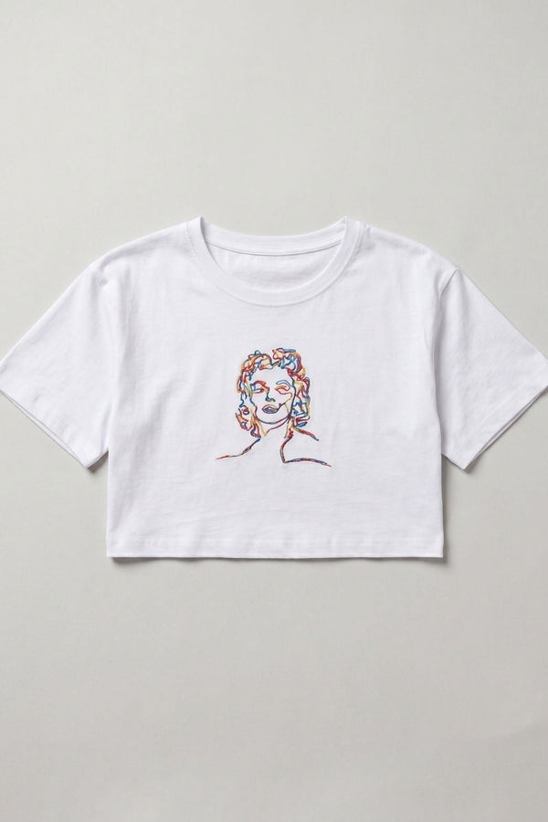 Kadın Kısa M.M. Beyaz T-Shirt