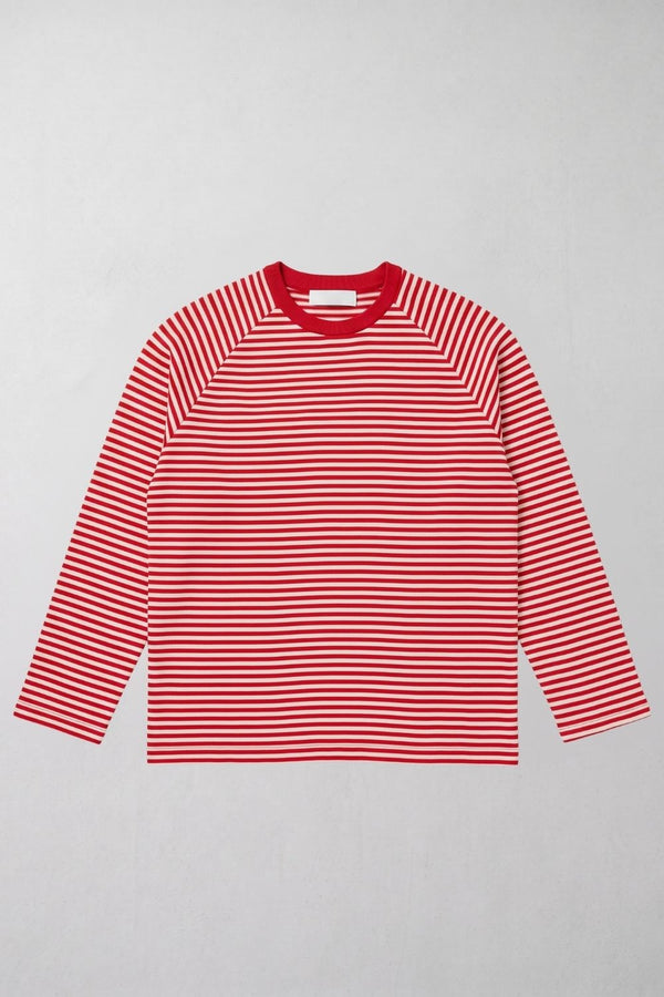 Reglan LS Çizgili Kırmızı-Beyaz T-Shirt