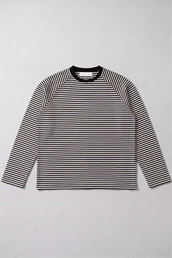 Reglan LS Çizgili Siyah-Gri T-Shirt
