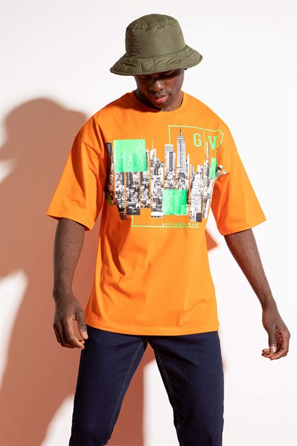 Erkek City Oversize Turuncu T-Shirt
