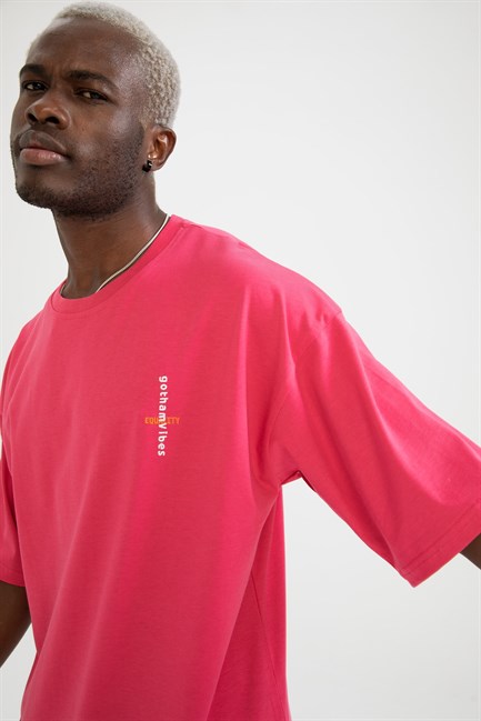 Erkek Equality Oversize Fuşya  T-Shirt
