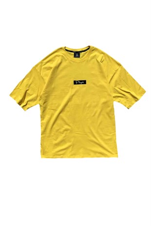 Erkek Oversize Player Sarı T-Shirt
