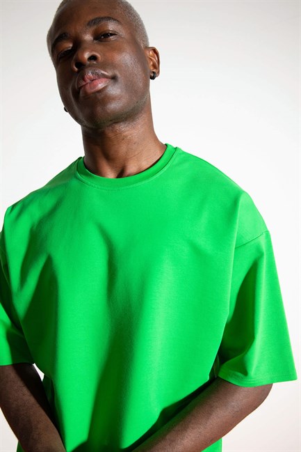 Erkek Oversize Yeşil T-Shirt