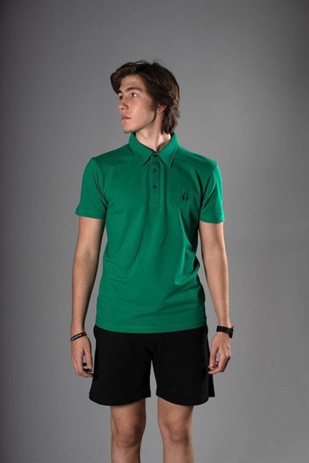 Erkek Polo Yaka Yeşil T-Shirt