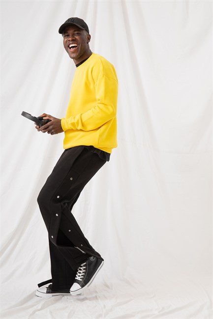 Erkek Vibe Oversize Sarı Sweatshirt