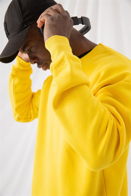 Erkek Vibe Oversize Sarı Sweatshirt