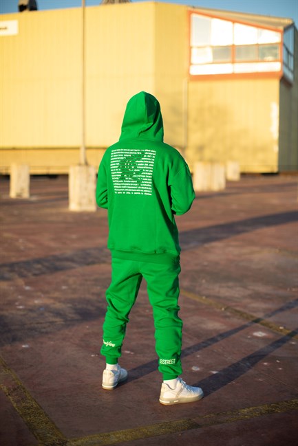 Erkek X Oversize Yeşil Hoodie Sweatshirt