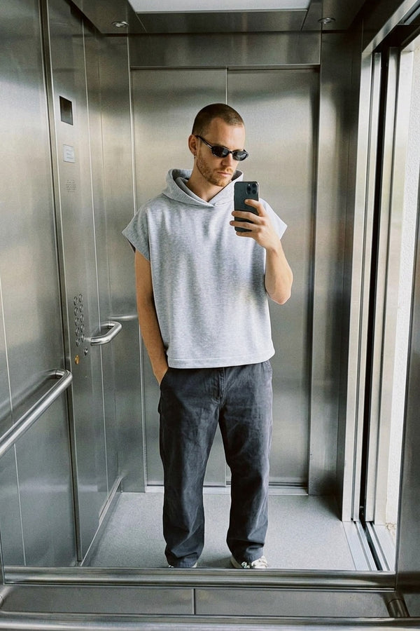 Erkek Boxy Timeless Gri Sweatshirt