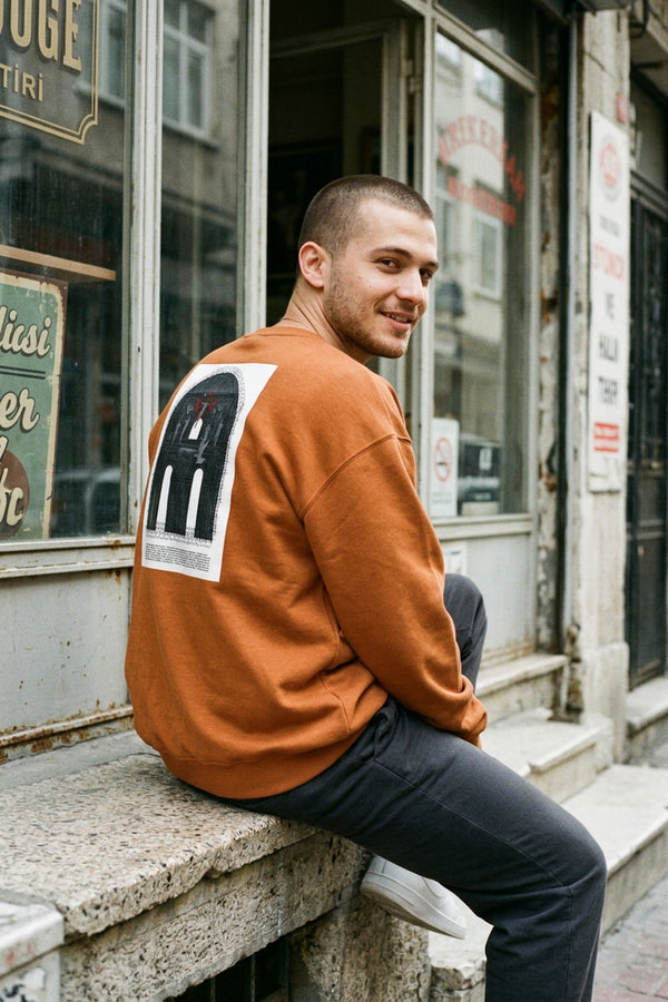 Erkek Reincarnation Oversize Tarçın Sweatshirt