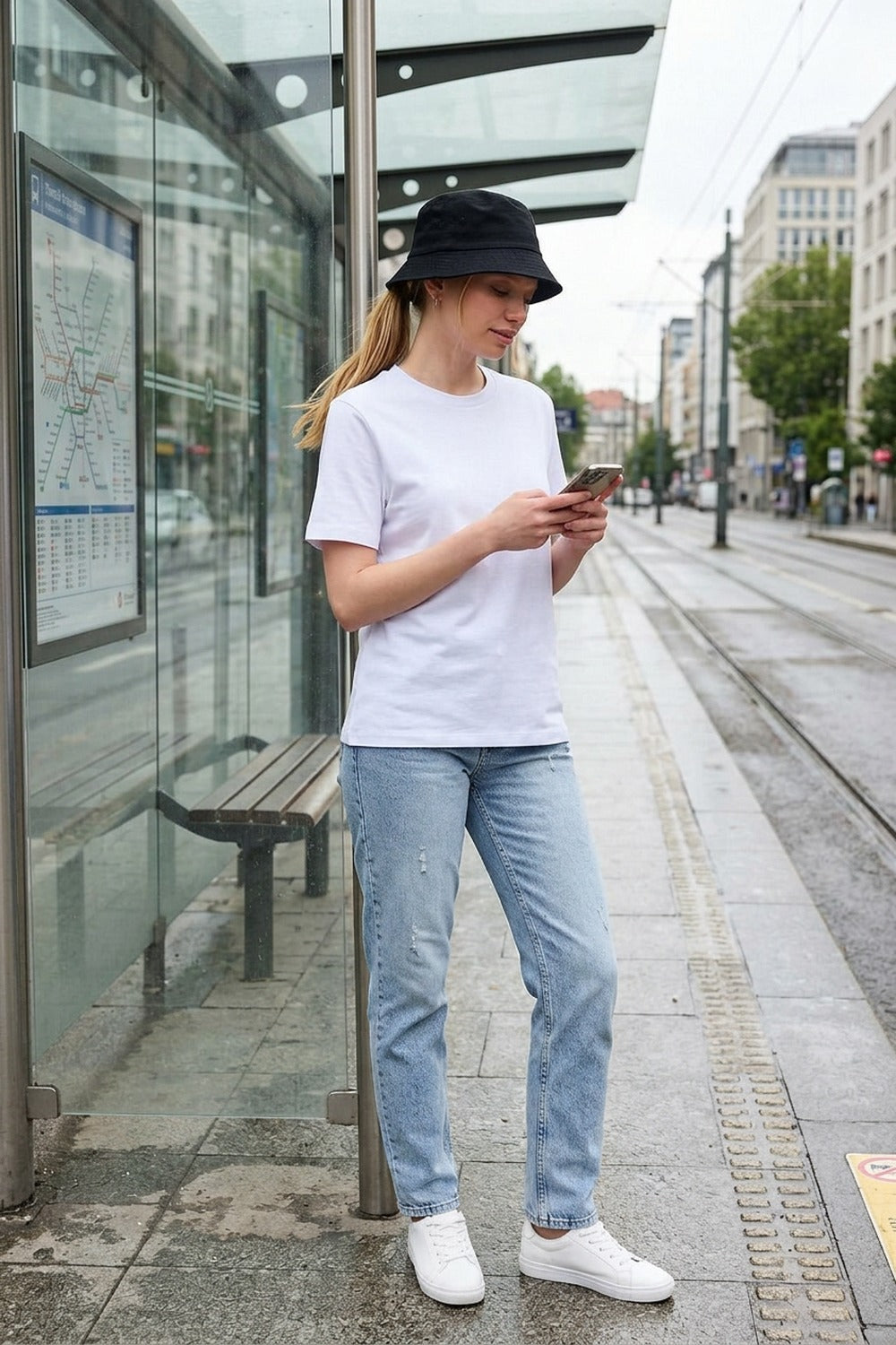 Kadın Kısa Kollu Basic Beyaz T-Shirt