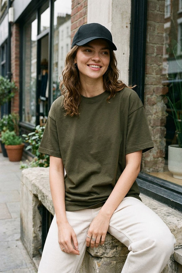 Kadın Timeless Oversize Haki T-Shirt
