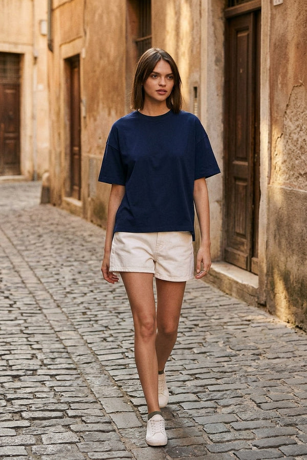 Kadın Timeless Oversize Lacivert T-Shirt