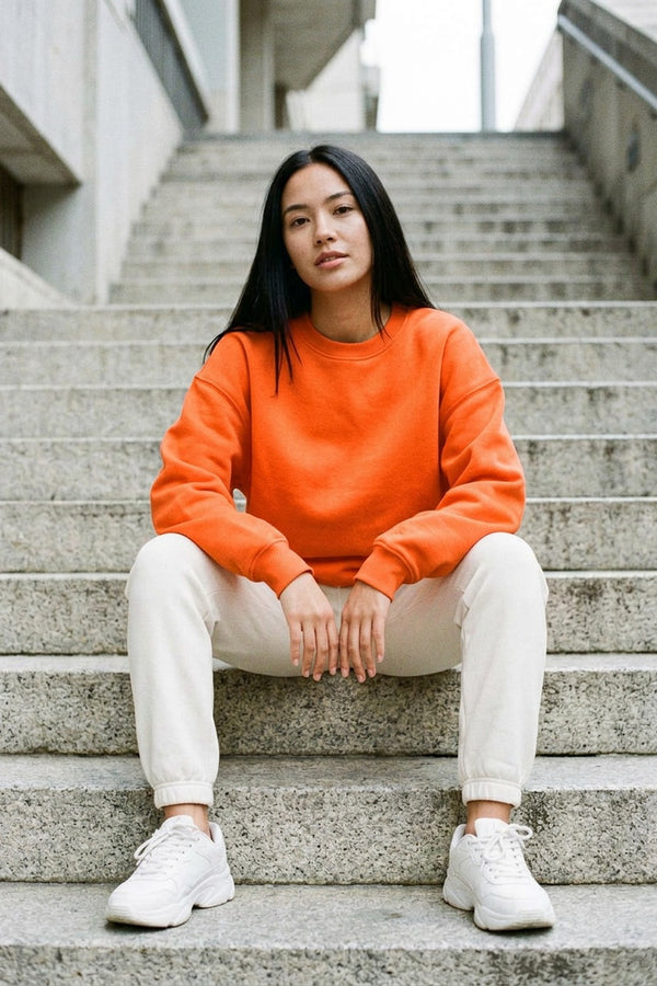 Kadın Vibe Oversize Alev Turuncu Sweatshirt