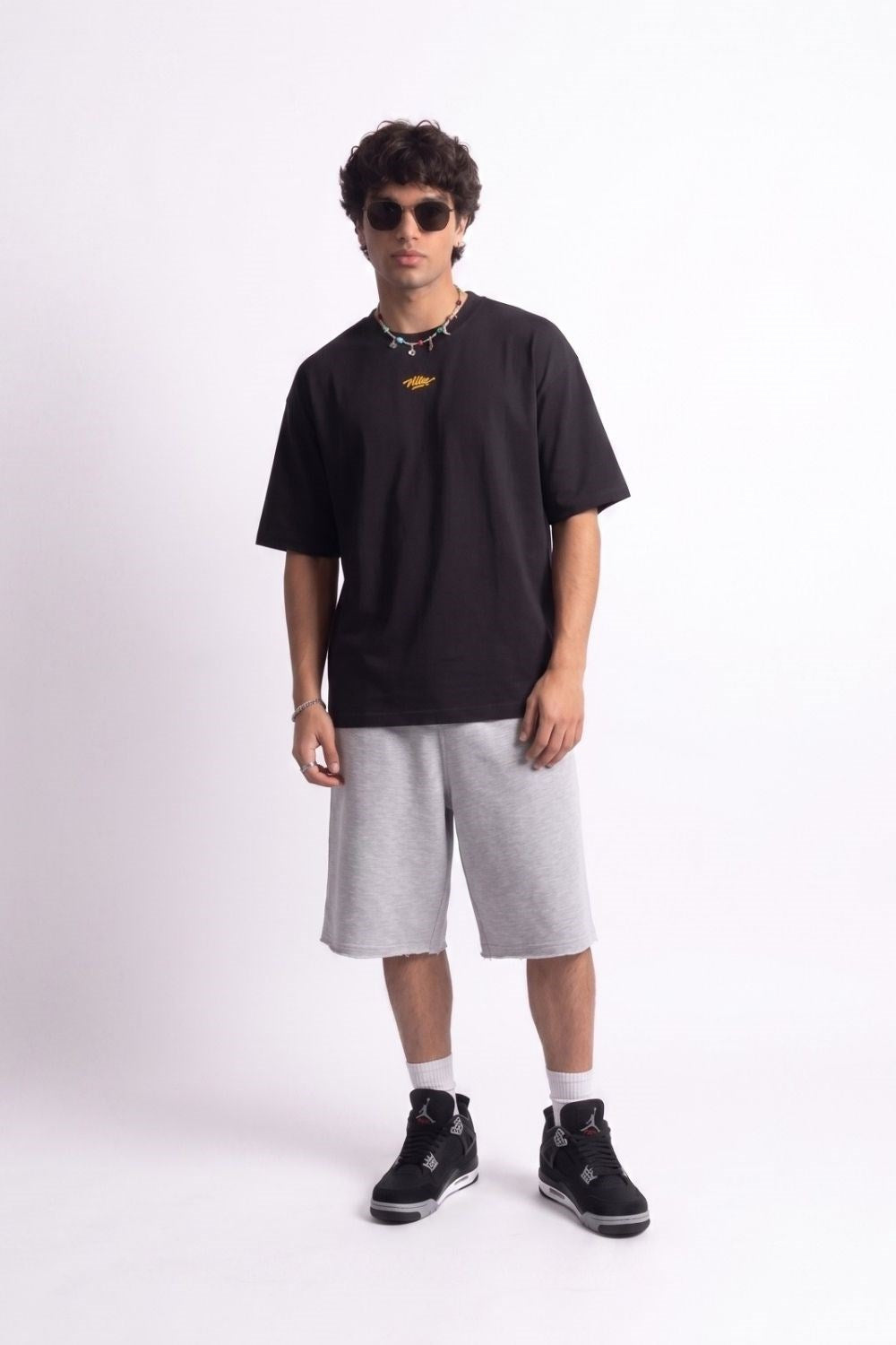 Erkek Amalfi Oversize Siyah T-Shirt