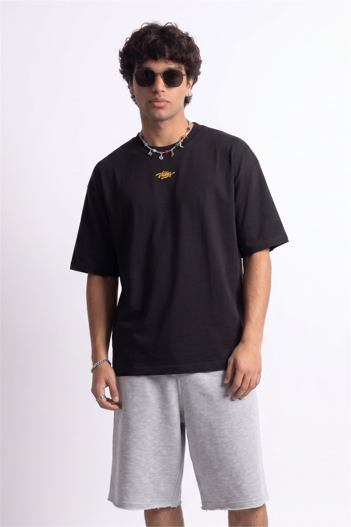 Erkek Amalfi Oversize Siyah T-Shirt