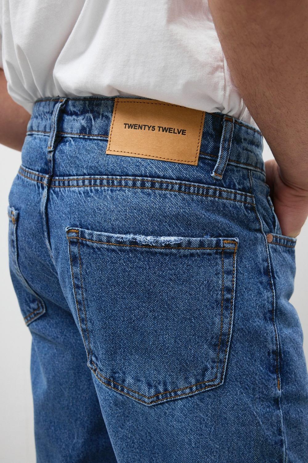 Erkek Baggy Koyu Mavi Kot Pantolon