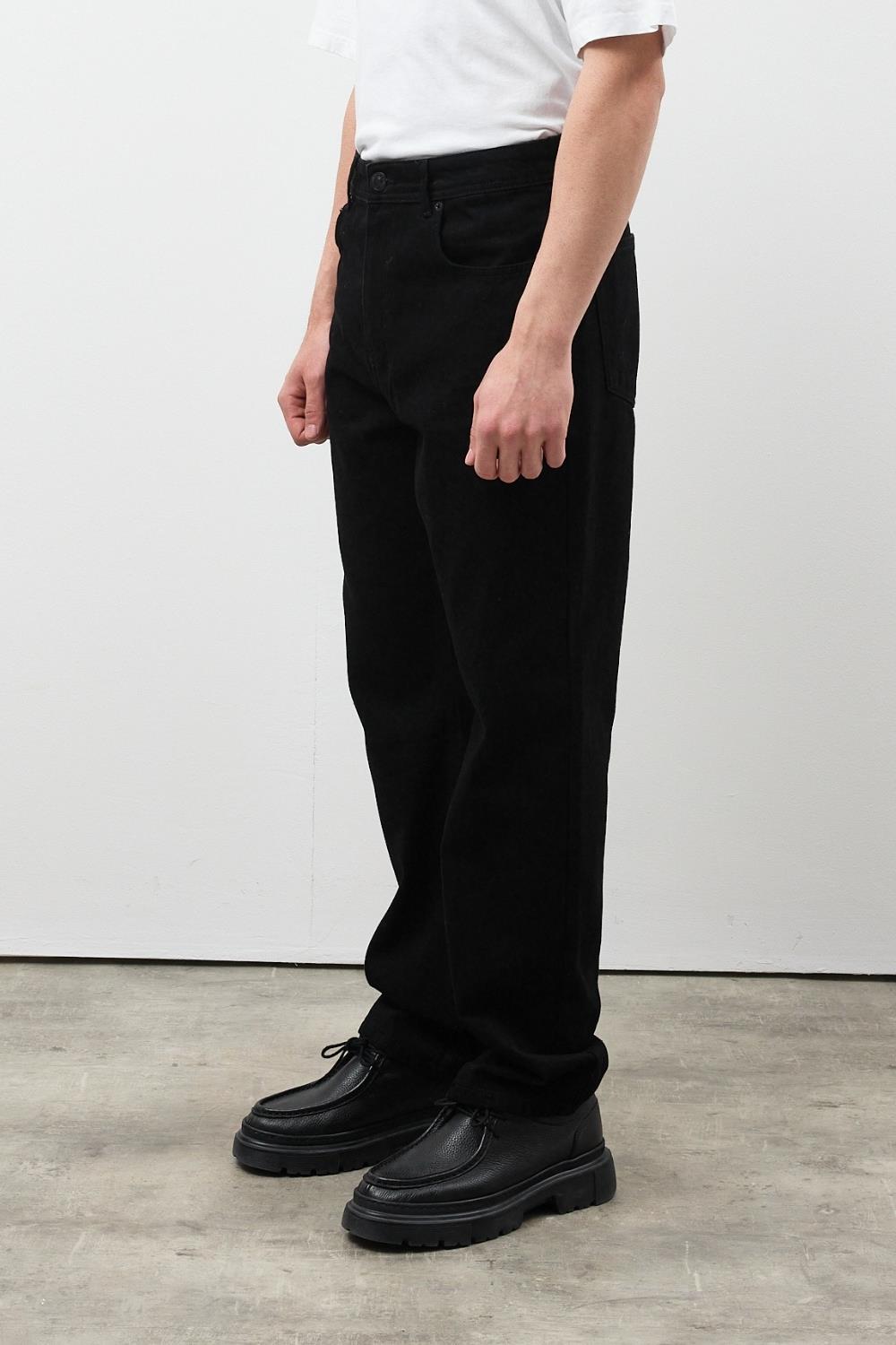 Erkek Baggy Siyah Kot Pantolon
