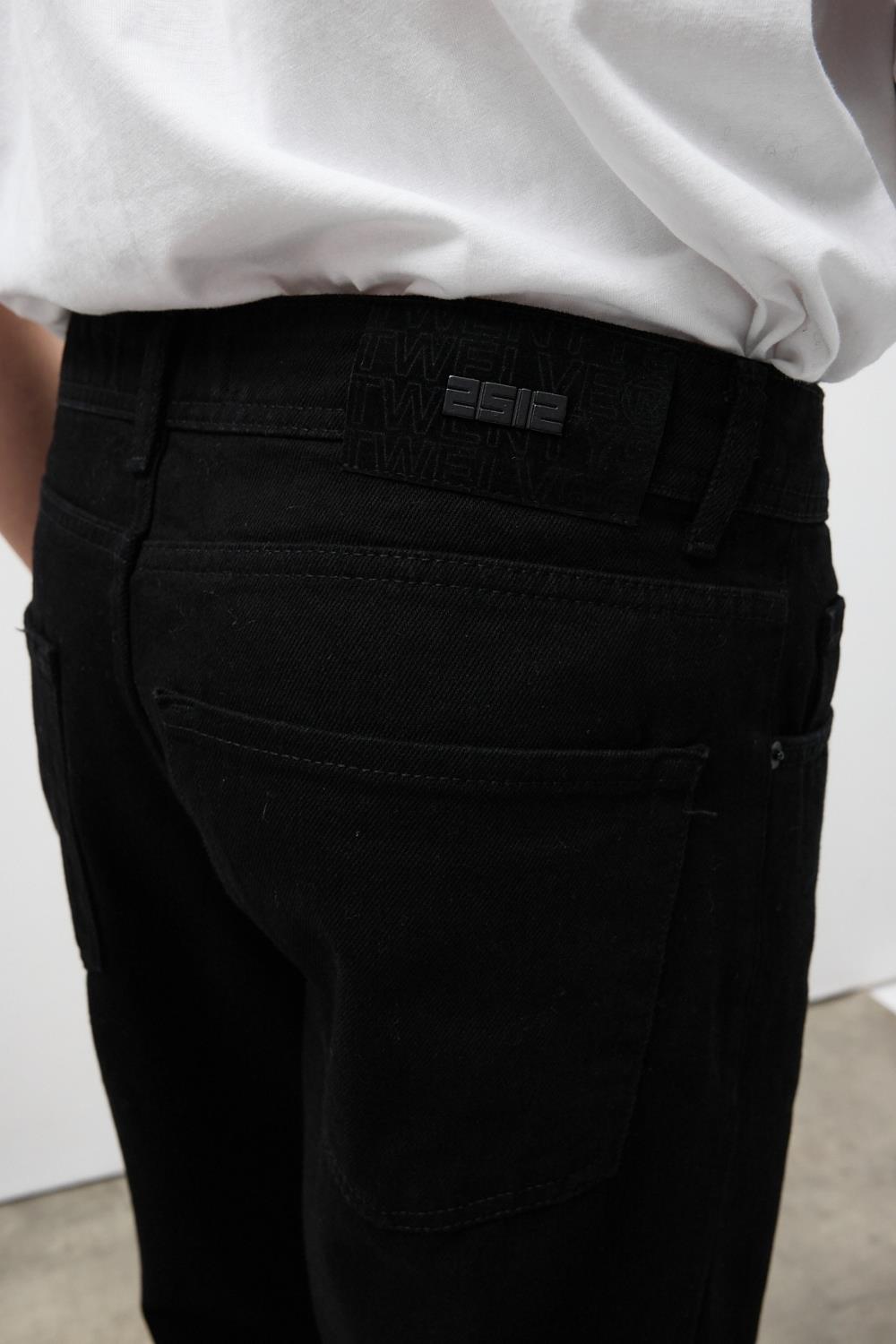 Erkek Baggy Siyah Kot Pantolon