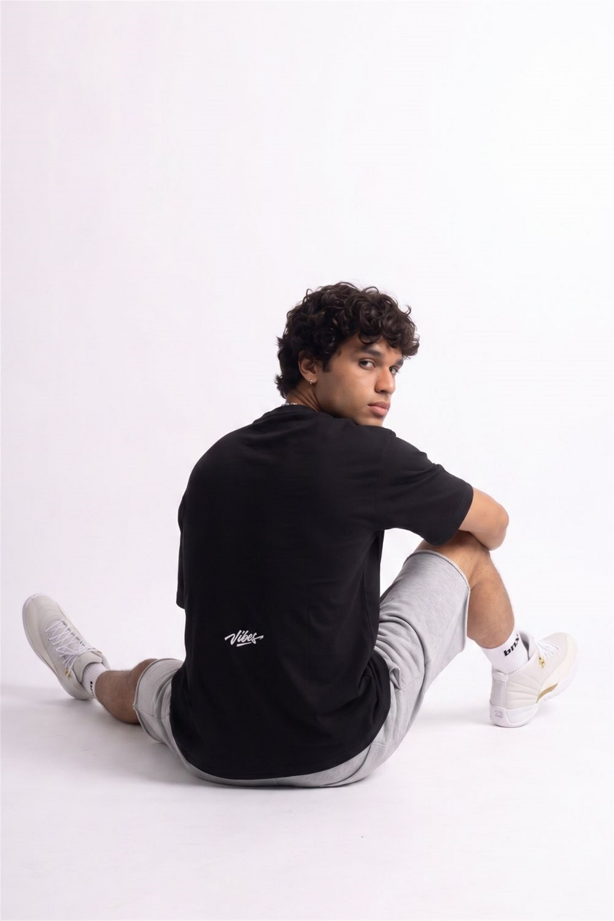 Erkek Bla Bla Oversize Siyah T-Shirt