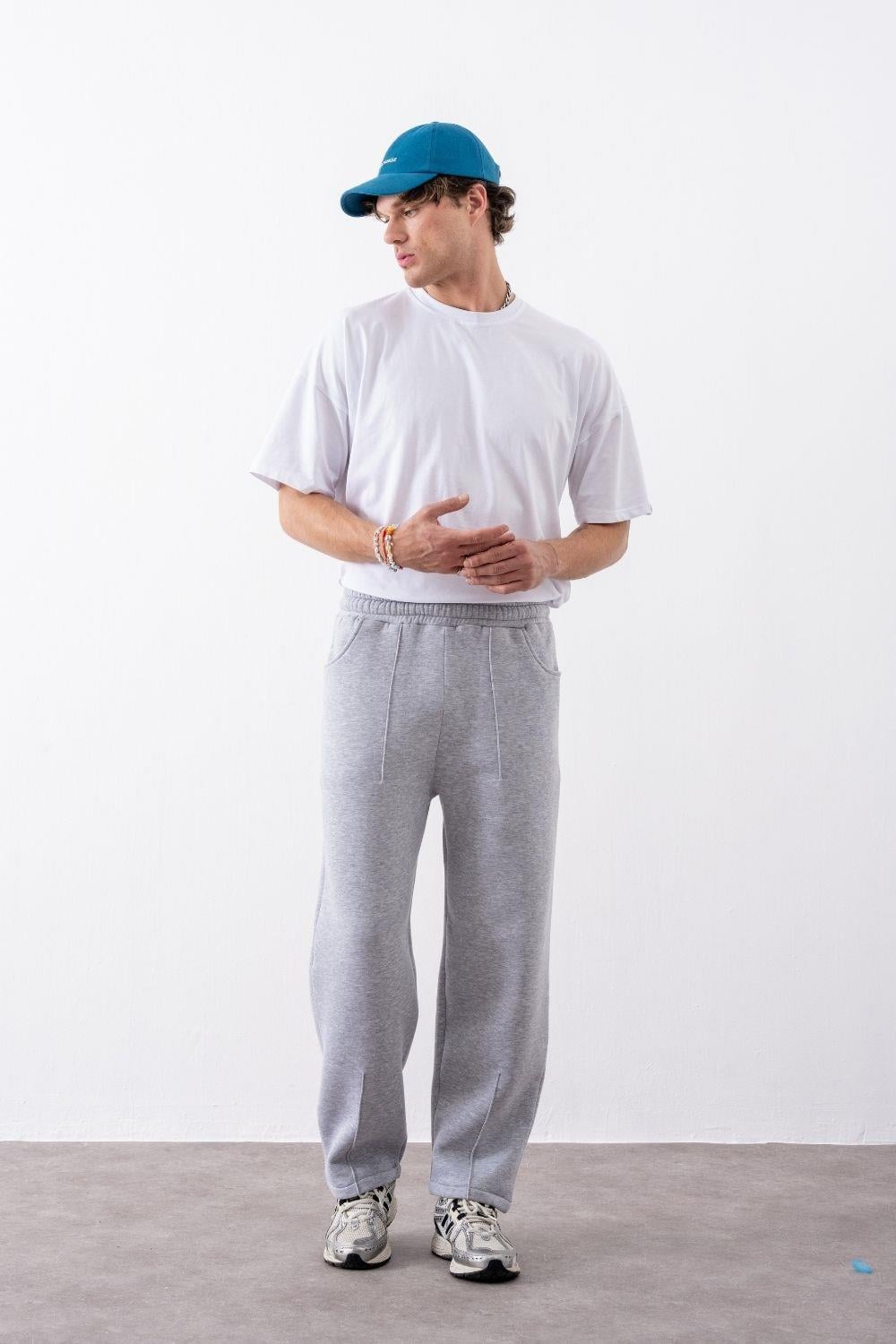 Erkek Baggy Chill Gri Eşofman Altı