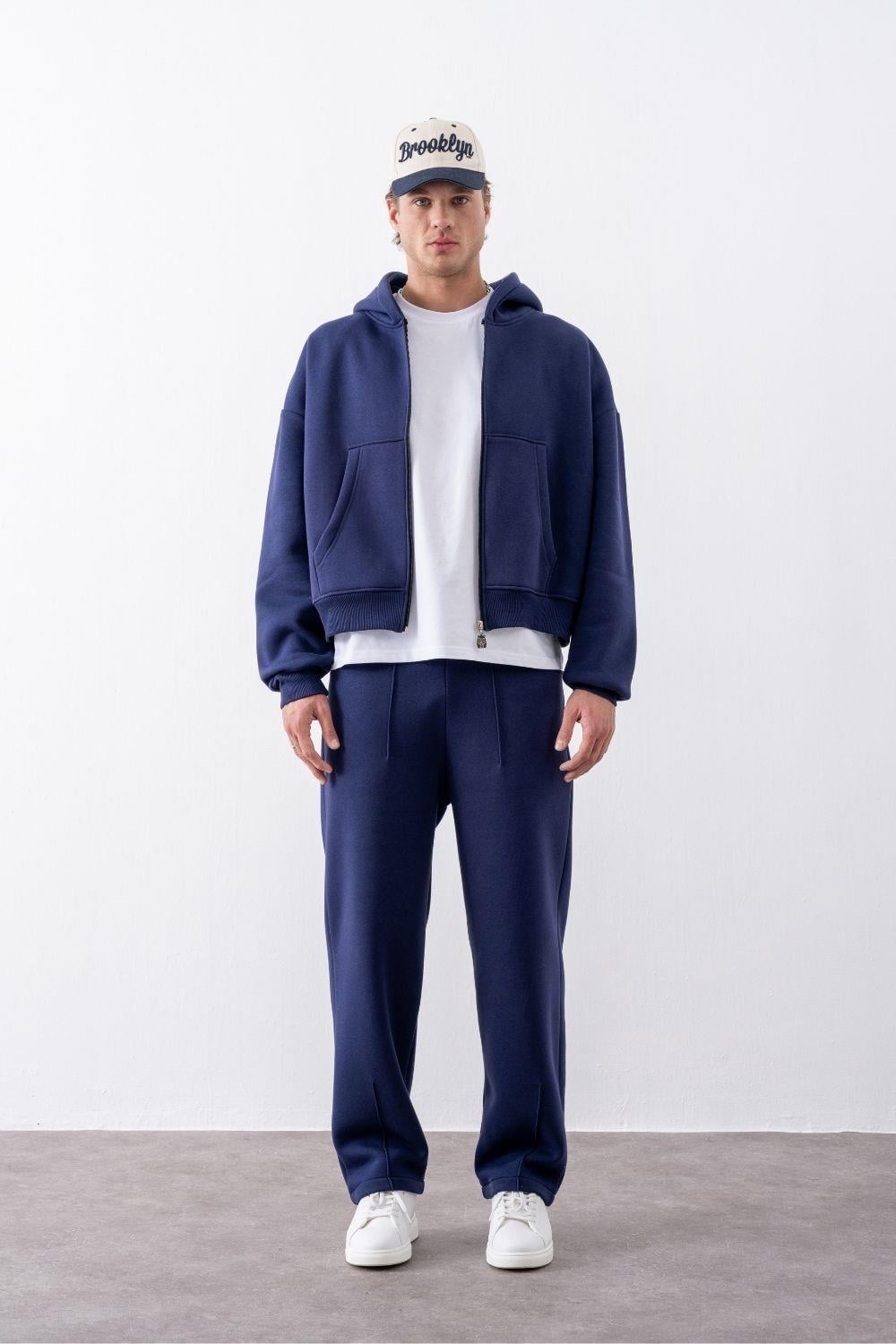 Erkek Baggy Chill Lacivert Eşofman Altı