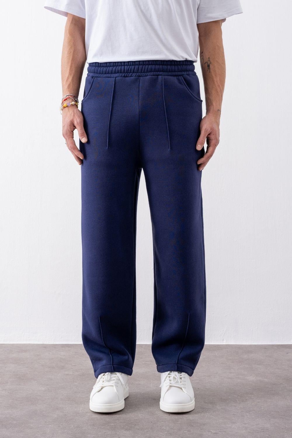 Erkek Baggy Chill Lacivert Eşofman Altı