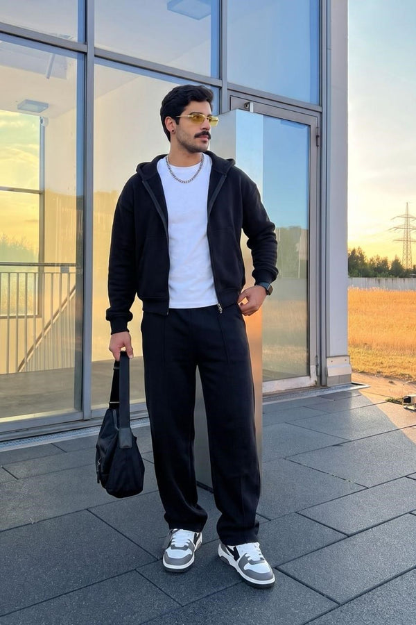 Erkek Baggy Chill Siyah Eşofman Altı