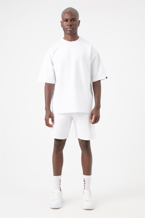 Erkek Base Oversize Beyaz T-Shirt
