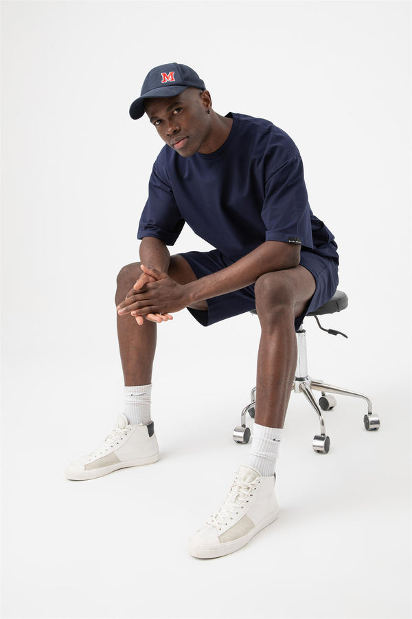 Erkek Base Oversize Lacivert T-Shirt